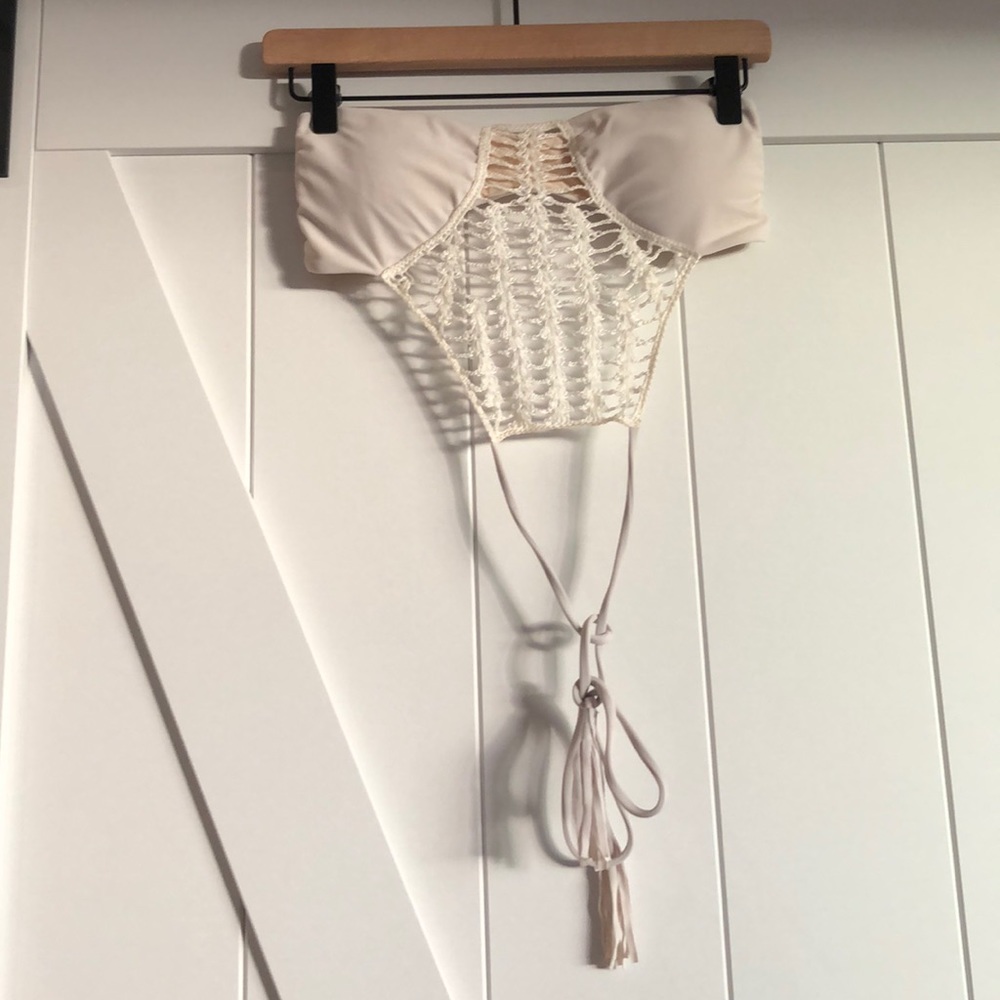 Acacia White Crochet Top size M